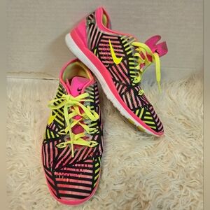 Nike Pink and Yellow Athletic Shoes